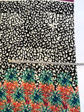 Pineapple and Spotted Stretch Silk Charmeuse Panel - Black / White / Orange / Green