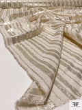 Italian Vertical Striped Lamé Silk - Gold / Ivory