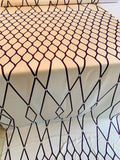 Lattice Printed Silk Twill Panel - Purple / Ivory
