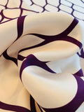 Lattice Printed Silk Twill Panel - Purple / Ivory