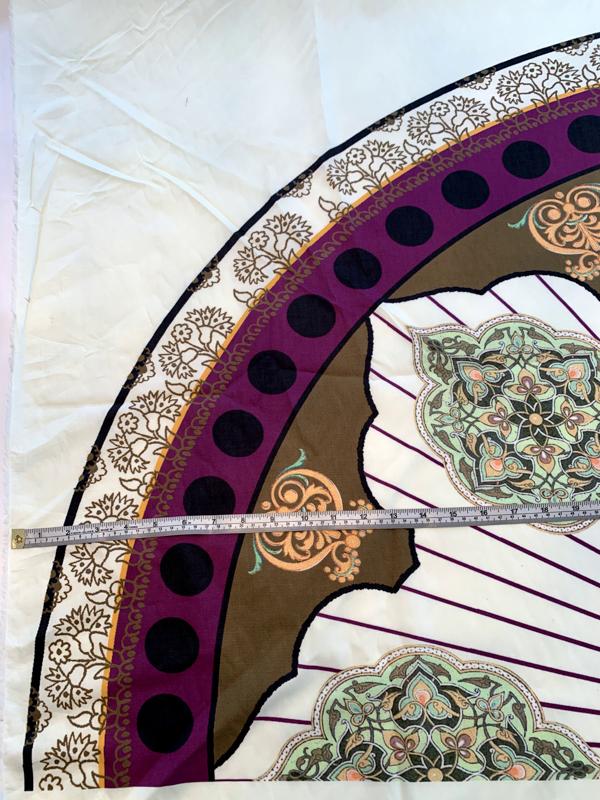 Ornate Semi-Circle Printed Cotton Poplin Panel - Multicolor