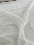 Diamond Stitched Silk Organza - Ivory