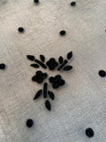 Flocked Floral Silk Organza - Black