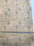 Vintage Distressed Finished Floral Printed Silk Organza Panel - Antique Gold / Earth