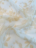 Romantic Floral Printed Silk Organza - Cream / Tan
