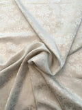 Delicate Floral Silk Jacquard - Smoky White