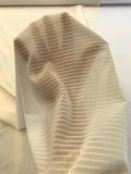 Seersucker Textured Striped Silk Chiffon - Ivory