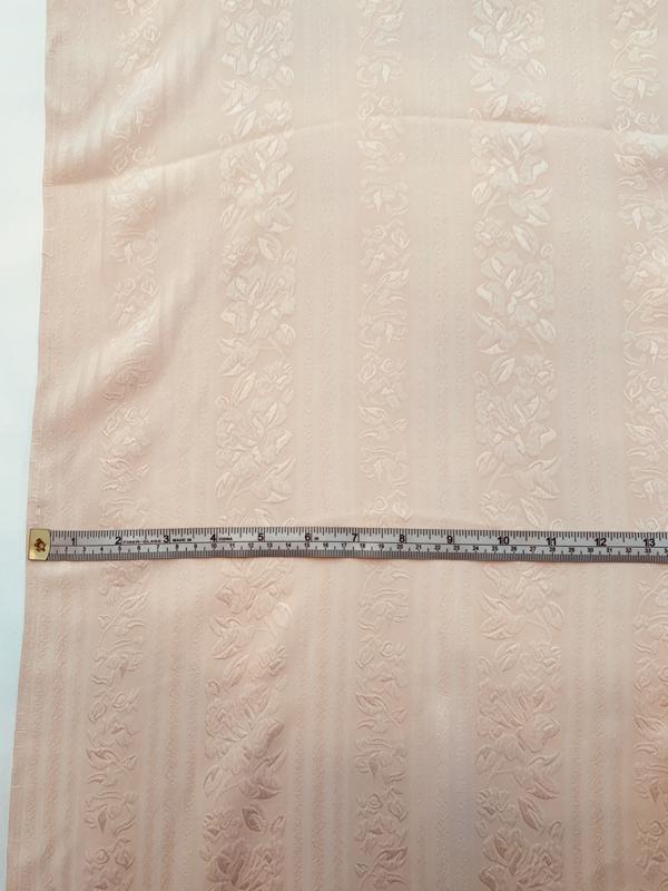 Floral Washed Cloqué with Sheer Stripes Silk Jacquard - Blush