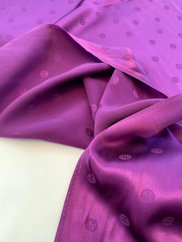 Zac Posen Monogram Z Silk Jacquard - Sangria Purple - Fabric by the Yard