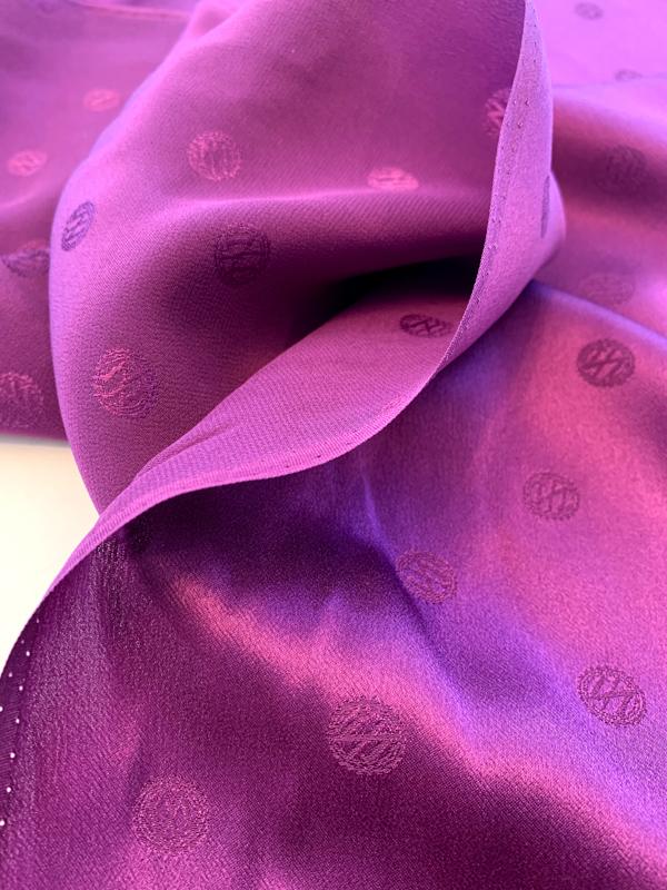 Zac Posen Monogram Z Silk Jacquard - Sangria Purple - Fabric by the Yard