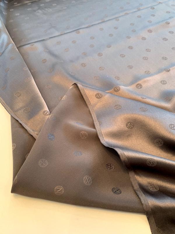 Zac Posen Monogram Z Silk Jacquard - Dark Clay Grey - Fabric by the Yard