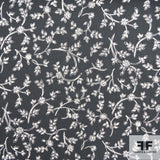 Floral Printed Silk Chiffon - Black/White