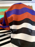 Horizontal Striped Printed Cotton Voile Panel - Multicolor