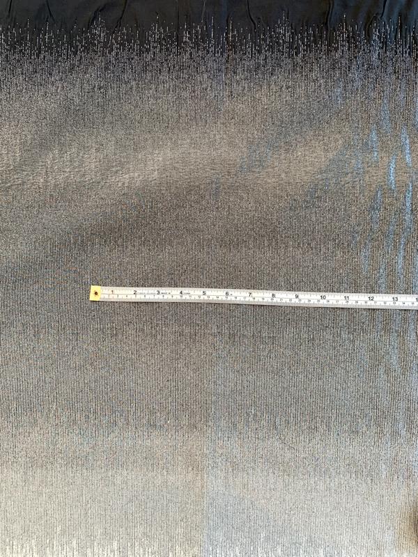 Italian Textured and Gathered 2-Ply Gradient Ombre Polyester Taffeta Panel - Grey / Black