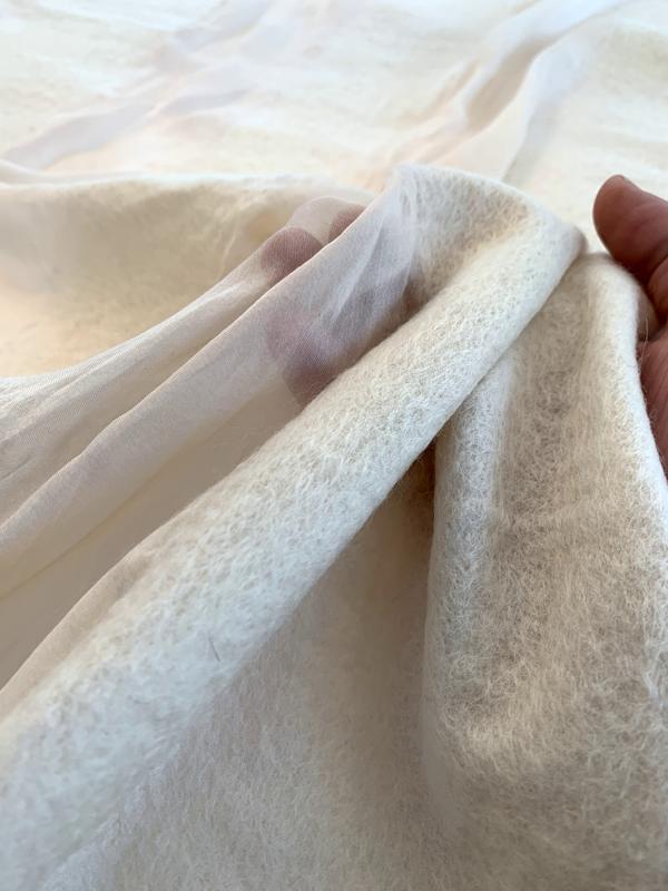Italian Novelty Felted Silk and Wool - Timeless Ivory