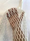 Novelty Embroidered Polyester Mesh - Off-White