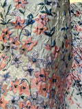Italian Christian Siriano Paneled Floral Textured Jacquard Brocade - Lavendar / Lilac / Pastel PInk