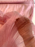 Italian Crinkled Polyester Organza - Shimmery Pink