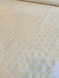Sunflower Embroidered Scalloped Polyester Organza - Ivory