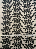 3D Embroidered Leaves on Polyester Tulle - Black