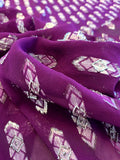 Geometric Clip Lurex Shape on Rayon Chiffon - Purple / Silver