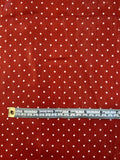 Italian Polka Dot Printed Silk and Poly Lamé - Red / White