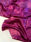 Italian Classic Lamé Silk Chiffon - Shimmery Magenta