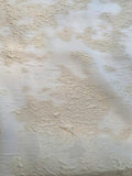 Italian Abstract Floral Cloqué Silk and Polyester Novelty - Cream
