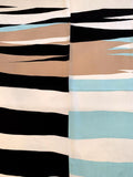 Artsy Geometric Printed Silk Crepe de Chine Panel - Seafoam / Black / White / Tan