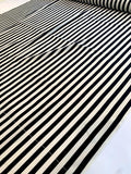 Vertical Striped Printed Silk Charmeuse Panel - Black / Ivory