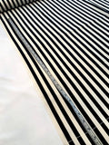 Vertical Striped Printed Silk Charmeuse Panel - Black / Ivory