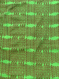 Ethnic Art Deco Printed Stretch Silk Crepe de Chine - Green / Brown
