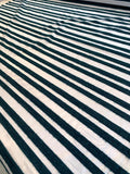 Italian Chenille Horizontal Stripes on Nylon Organza - Teal / Clear