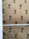 Palm Tree Printed Linen - Cedar Brown / Dk Brown