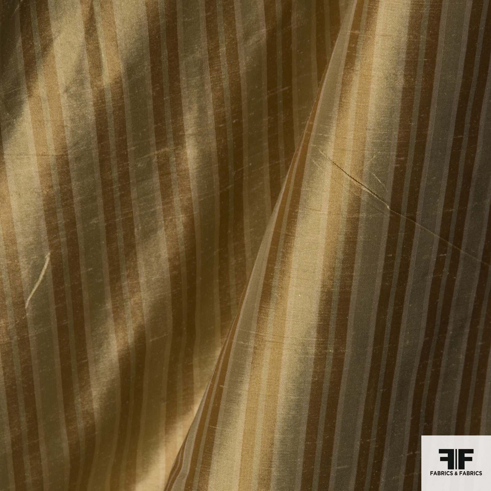 Yard Died Silk Striped - Taupe/Orange