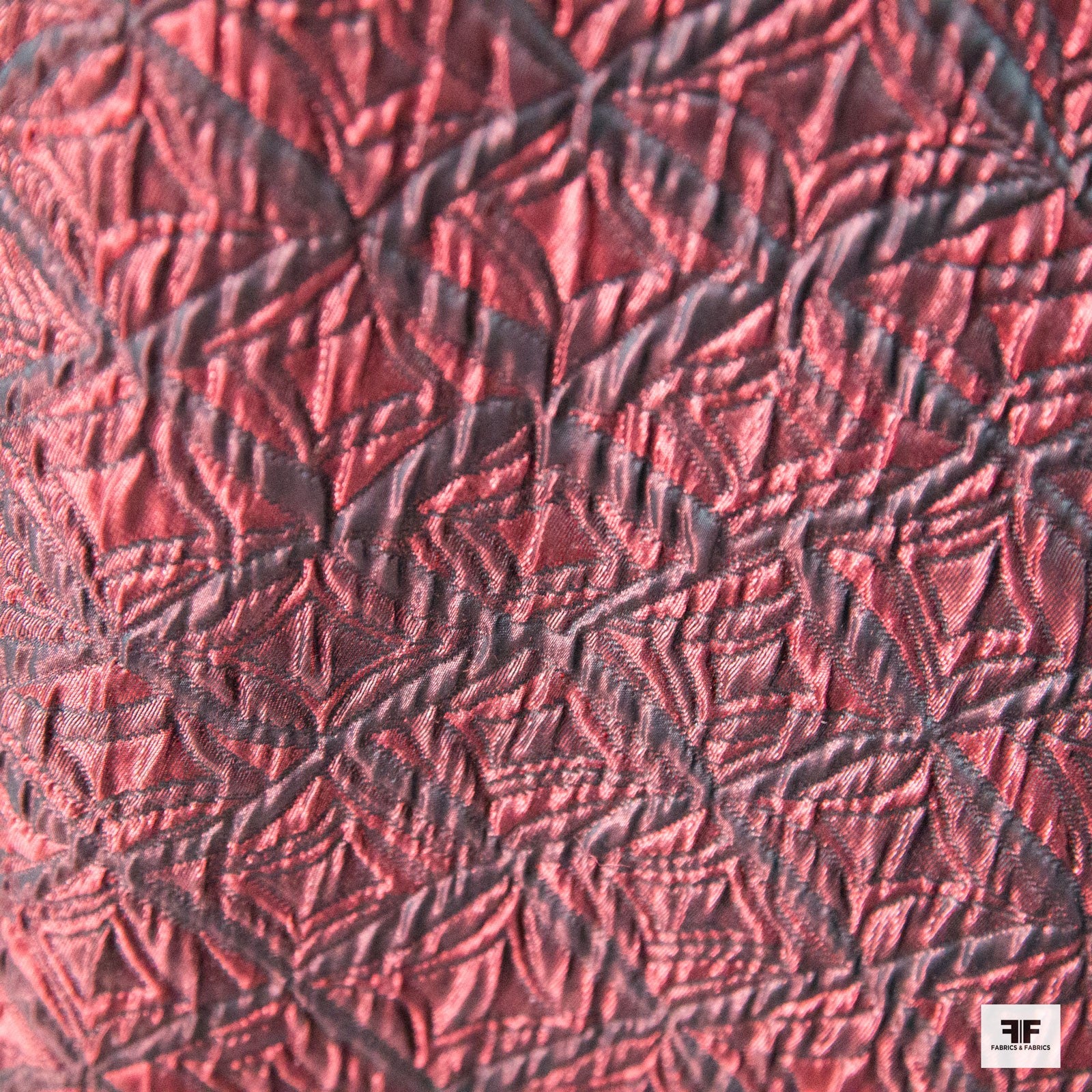 Geometric Woven Brocade - Red