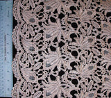 Scalloped Floral Guipure Lace - Beige