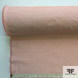 Pinstripe Seersucker Printed Cotton - Orange/White
