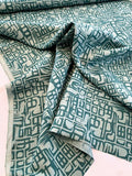 Abstract Printed Linen - Teal / Dusty Teal