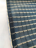 Woven Textured Windowpane Silk Taffeta - Antique Blue / Sand / Black
