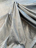 Woven Textured Windowpane Silk Taffeta - Antique Silver / Sand / Black