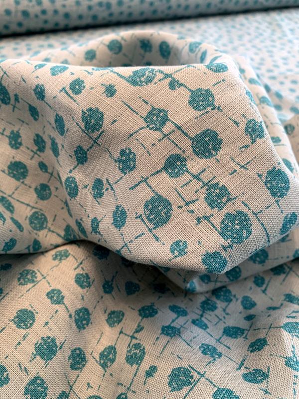 Splatter Circles Printed Linen - Cool Blue/Turquoise | FABRICS & FABRICS Fabrics & Fabrics Splatter Circles Printed Linen - Cool Blue/Turquoise | FABRICS & FABRICS Fabrics & Fabrics