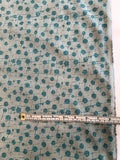 Splatter Circles Printed Linen - Cool Blue / Turquoise