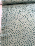 Splatter Circles Printed Linen - Teal / Dusty Teal