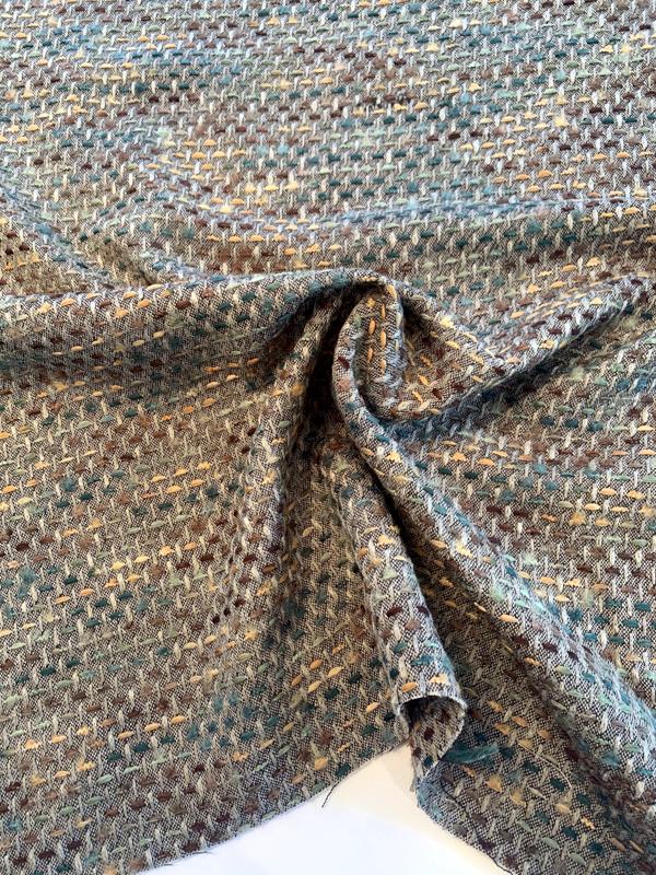 Italian Wool-Feel Acrylic Blend Boucle Tweed Suiting - Linen White / Baby  Blue / Baby Pink / Black - Fabric by the Yard