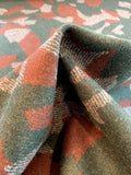 Italian Abstract Double-Face Wool Coating - Evergreen / Cinnamon Brown / Grey