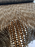 Italian Loosely Woven Wool Blend Tweed - Brown / Black / White