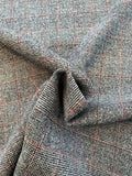Italian Double-Face Glen Plaid and Speckled Jacket Weight Wool - Black / White / Grey / Red
