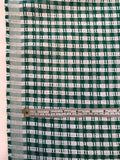Italian Striped and Gingham Suiting with a Glossy Finish - Green / White