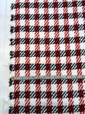 Famous Designer Italian Large-Scale Gingham Tweed Boucle Cotton Suiting with Fused Back - Red / Navy / White